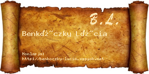 Benkóczky Lúcia névjegykártya